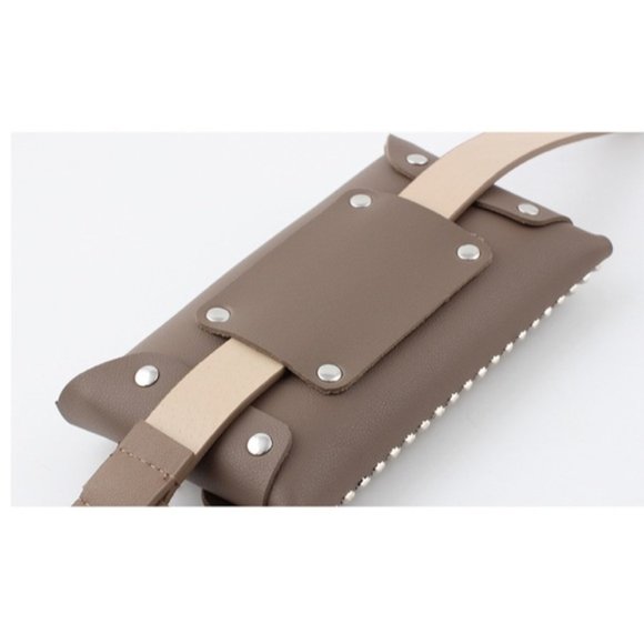 Black Studded Belt Bag Fanny Bag - Picture 2 of 6